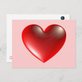 3d hart / glas briefkaart (Voorkant / Achterkant)