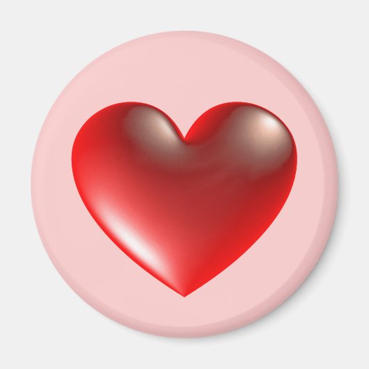3d hart / glas magneet (Voorkant)
