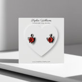 3D hart minimalistische oorbellen display kaart