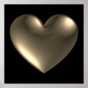 3D-hart-symbool in rode poster