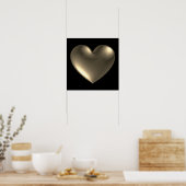 3D-hart-symbool Rode Poster (Keuken)
