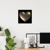 3D-hart-symbool Rode Poster (Thuiskantoor)