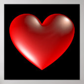 3D Hart-symbool Rood Poster (Voorkant)