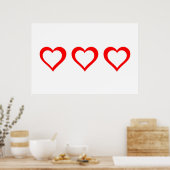 3D-harten - Posters wandkunst (Keuken)