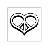 3D Heart Wood (Peace & Love Heart) Rubberstempel (Afrduk)