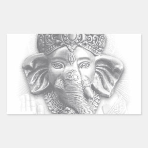 3d Heer Ganesha - Om Rechthoekige Sticker