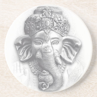 3d Heer Ganesha - Om Zandsteen Onderzetter