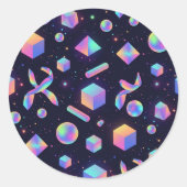 3D Holographic Iridescent Geometric Sticker (Devant)