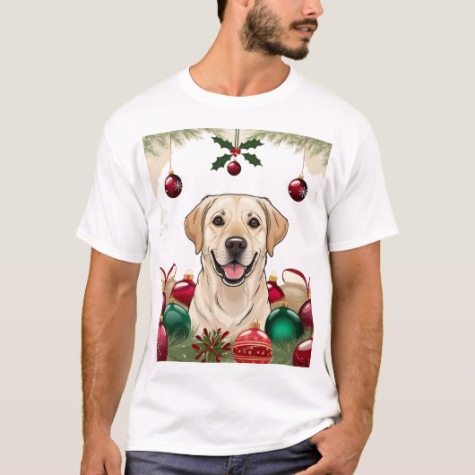 3D hond in de kerstdagen T-shirt (Voorkant)