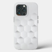 3D Honeycomb blanc iPhone 13 Pro Coque (Verso)