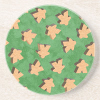 3D Hout Meeple Game Piece on Green