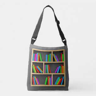 3D houten boekenplank Crossbody Tas