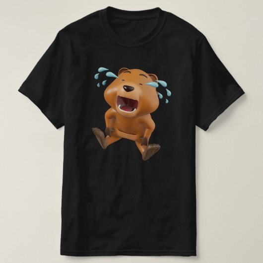 3D-huilende-cartoonbeerelement. T-shirt (Design voorkant)