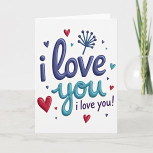 3D I Love You Hartjes Kaart