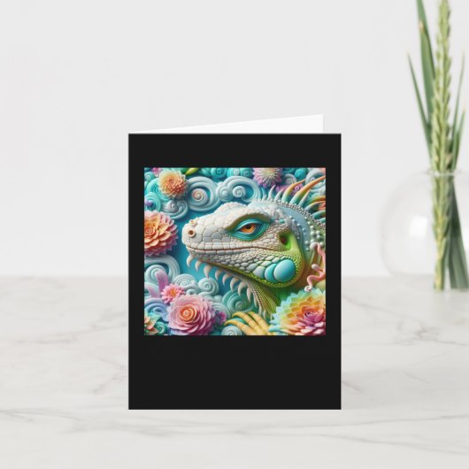3D Iguana Sticker Kaart (Voorkant)