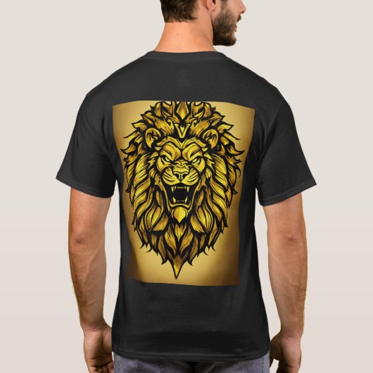 3D Illusion Geometric Lion T-shirt. T-shirt (Achterkant)