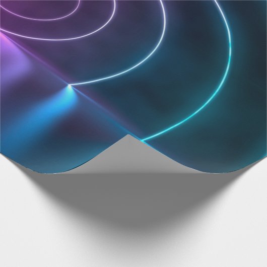 3d ing of ultraviolet circle portal glowing lines  cadeaupapier (Hoek)