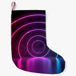 3d ing van ultraviolet cirkelportaalgolven kleine kerstsok