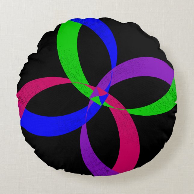 3D Interchange Round Pillow Rond Kussen (Voorkant)