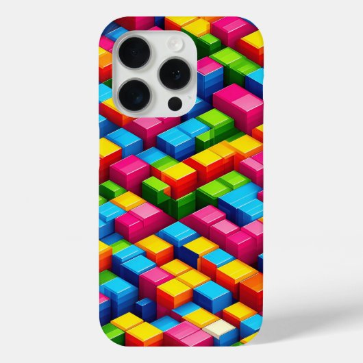 3D Isometric Colorful Blocks Phone Case - Vibrant  (Achterkant)