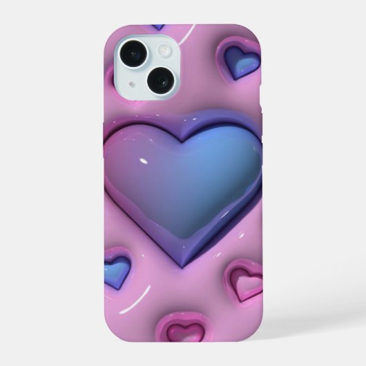 3D Jelly Grote Liefde Hart Telefoon Case iPhone 15 Hoesje (Achterkant)