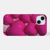 3D Jelly Pink Love Heart Téléphone esthétique (Verso Horizontal)