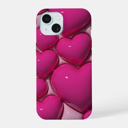 3D Jelly Pink Love Heart Téléphone esthétique (Verso)