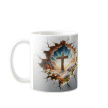 3D Jezus en Cross Hole Wall gekraakt