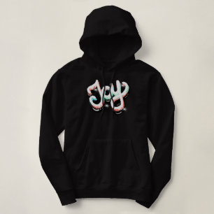 3D Joy Neon Graffiti Straatkunst Christelijk Hoodie