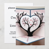 3D kaart van een bloeiende boom (Voorkant / Achterkant)