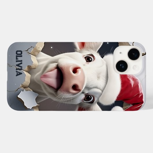 3D Kalf Kerstmis Case-Mate iPhone Case (Achterkant (horizontaal))