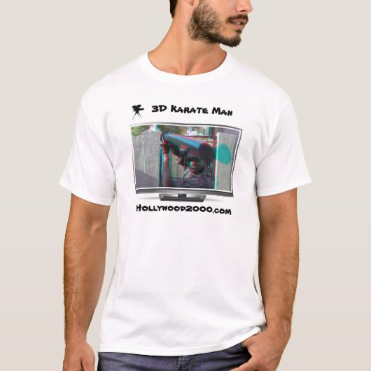3D Karate Man zie Pop uit 3D Gevolgen T-shirt (Voorkant)