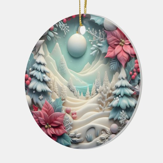 3D kerst Keramisch Ornament (Links)