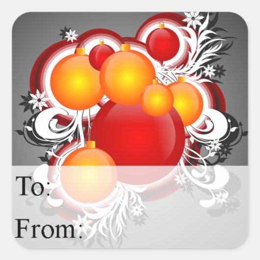 3D Kerst Ornamenten Gift Label (Voorkant)