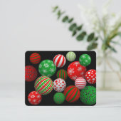 3D kerstballen Kaart (Staand voorkant)