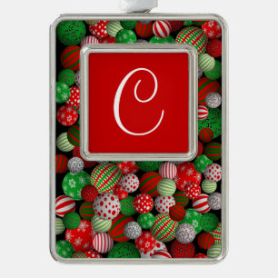 3D kerstballen Verzilverd Kader Ornament