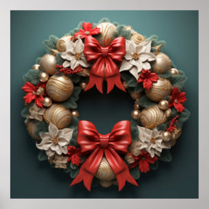 3D Kerstkrans Poster