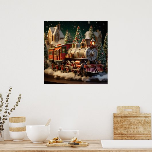 3D Kerstmis Poster (Keuken)