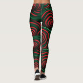 3D Kerstmis, Rood & Groen Leggings (Achterkant)