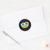 3D Kikker Ronde Sticker (Envelop)