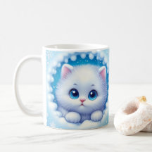 3D kittengat in een wand koffie Mok wrap