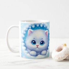 3D kittengat in een wand koffie Mok wrap