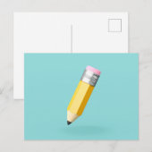 3D klein schattig potlood Briefkaart (Voorkant / Achterkant)