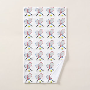 3D kleine blauwe rode tennisrackets Handdoek
