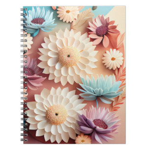 3D kleurrijke bloemen Notitieboek