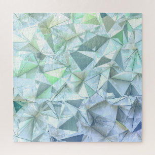 3D kristallen driehoek, illustratieve rendering. Legpuzzel