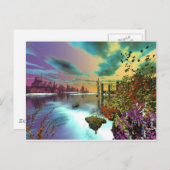 3d kunst eindeloze zomer briefkaart (Voorkant / Achterkant)