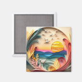 3D Lake Scene Magneet (Voorkant / Achterkant)