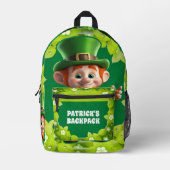 3D Leprechaun St. Patrick's Day Gepersonaliseerde  Bedrukte Rugzak (Voorkant)
