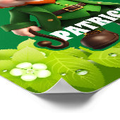 3D Leprechaun St. Patrick's Day Gepersonaliseerde  Poster (Hoek)